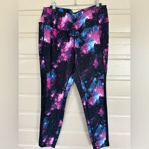 Torrid Pink and Blue Cosmic Print Leggings